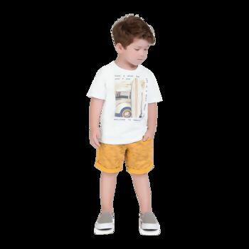 Conjunto Masculino Infantil  Camiseta e Bermuda CARRO E PRANCHA  1 ao 3   Milon  Kyly  |  15058     