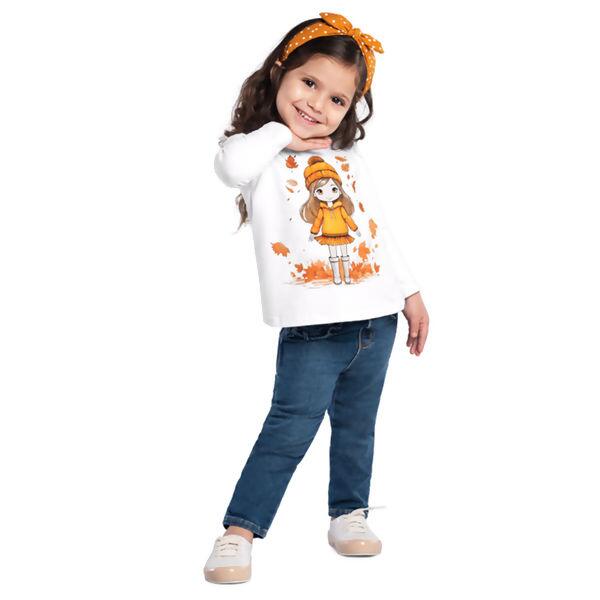 Blusa Infantil  Manga Longa  Garota  4 ao 8  Kyly     |   1000031