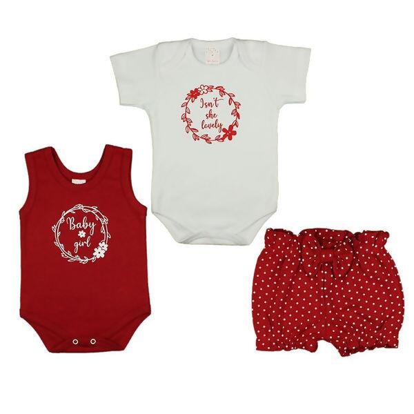 Body M/C + Body Regata + Shorts Feminino Frases c/ 3 unid. Petutinha | 7631