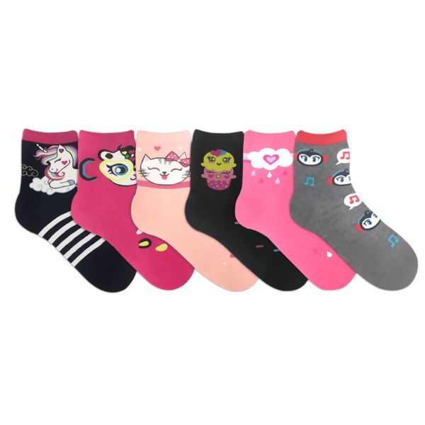 587 Meia Infantil G Color Feminina 6 Pares Delos You