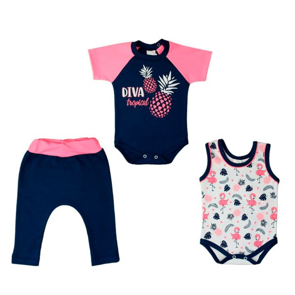 Kit 3 Peças 2 Bodys + 1 Culote  