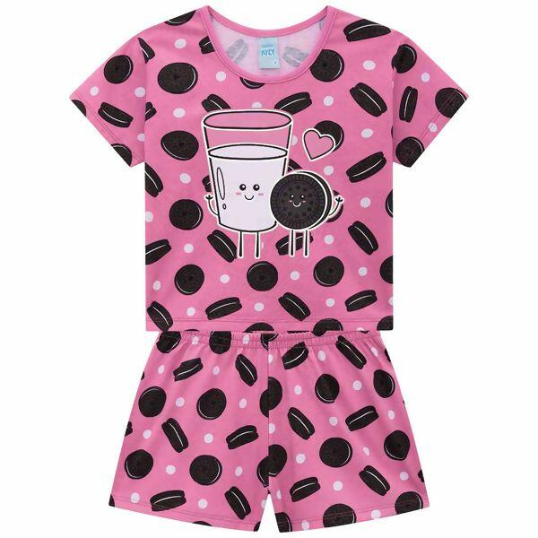 Pijama Manga Curta Feminino 