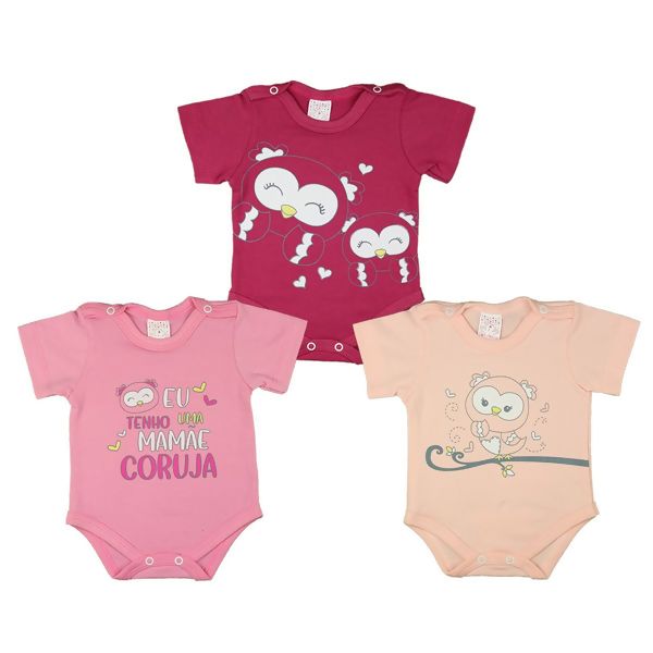 7653 Body Feminino M/C FRASE MAMÃE RN ao EX Petutinha