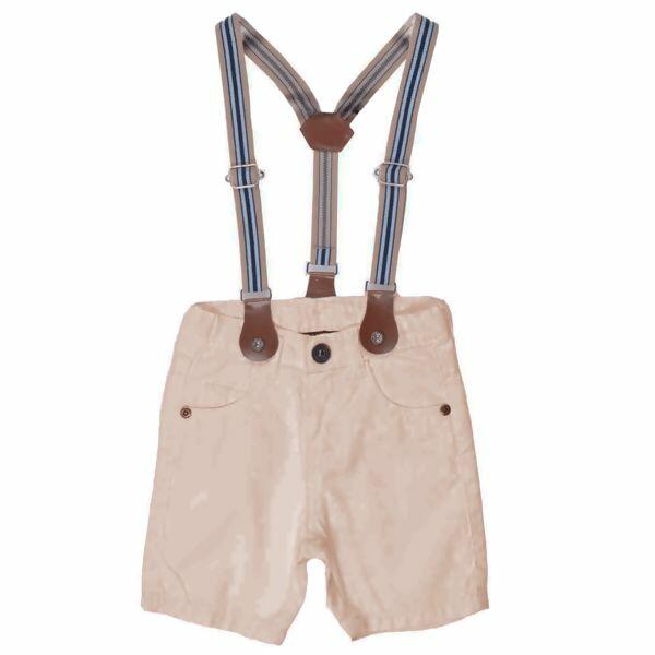 1041 Bermuda Masculina c/ Suspensório  1ao 3  | Mania Kids