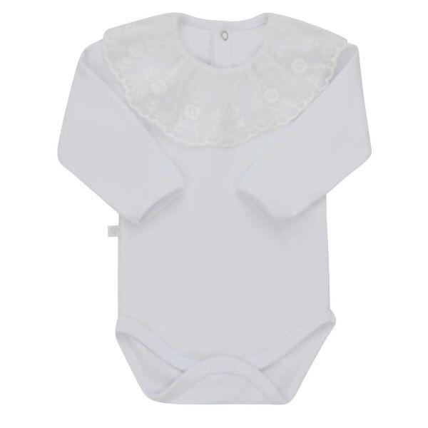  Body Feminino Gola Renda Manga Longa 1Unid.  Rn ao G  Fofinho | 423401