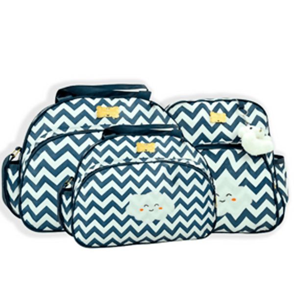 Kit Bolsa de Maternidade Chevron com 3 Peças Mave Baby  | 223