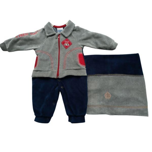 Saída Maternidade Plush Masculina Press  RN a P  Maglian  | 5676