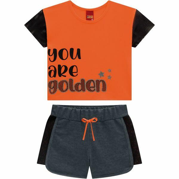 112118 Conjunto Feminino   YOU ARE GOLDEN   4 ao 8  Kyly