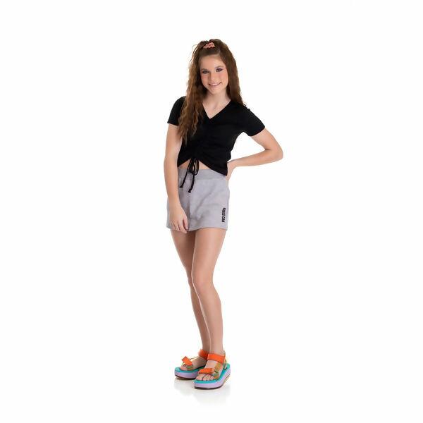 8124 Blusa Canelada com Drapeado 10 ao 16 Rechsul
