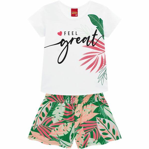  Conjunto Feminino  FEEL GREAT   4 ao 8  Kyly   | 112109