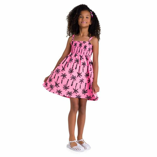 Vestido Infantil Meia Malha  COQUEIROS 4 ao 8  Kyly | Ref 112094