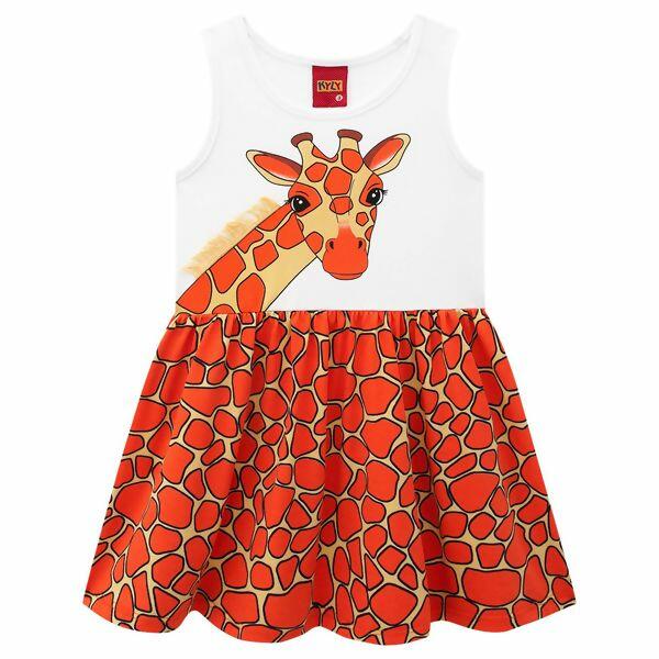 Vestido Infantil Meia Malha  GIRAFA 4 ao 8  Kyly | Ref. 112054