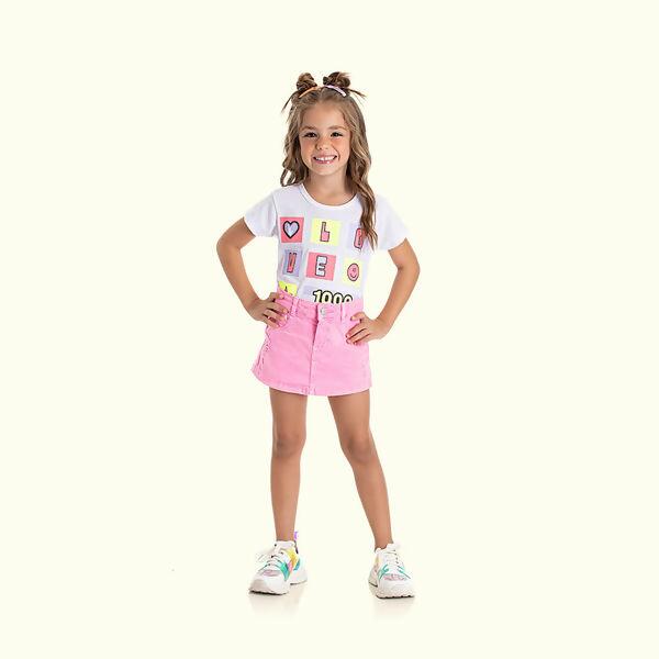 Blusa Infantil Manga Curta   LOVE   4 ao 8   Pimentinha Kids  |    6560        VERÃO2023