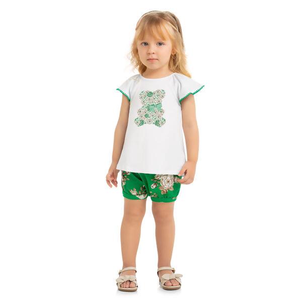 Conjunto Feminino Infantil  Blusa e Short  URSA   1 ao 3   Milon Kyly  |  15334      VERÃO2023