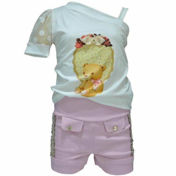 2503 Conjunto Feminino  URSA  LAÇO  4 ao 12  Mell Kids