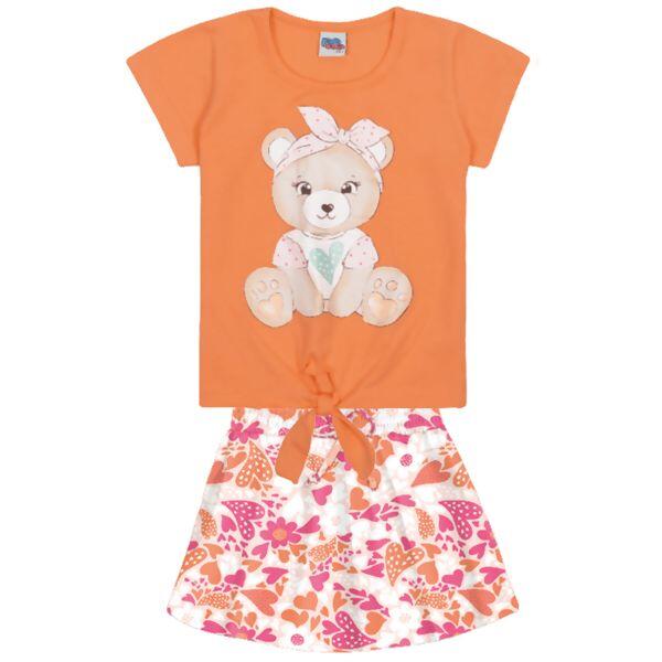 Conjunto Feminino  Infantil  Ursa    4 ao 10    Kiko e Kika   |    11075             VE2023