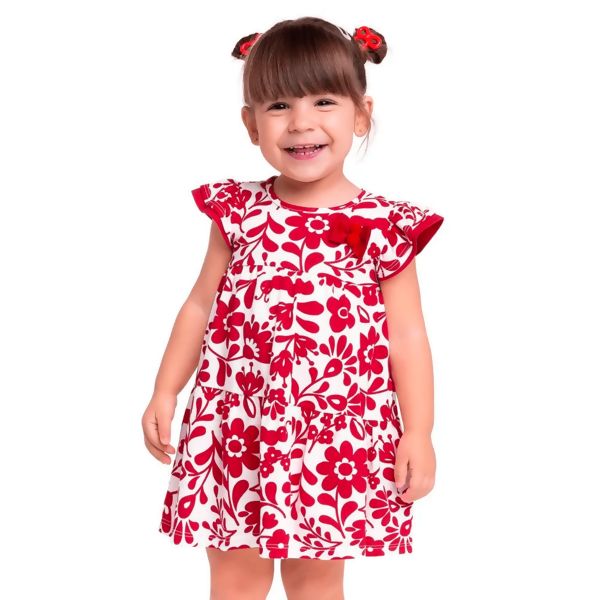 Vestido Infantil  Laço Pom Pom  1 ao 3   Kyly  |   112542