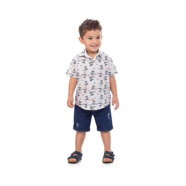 Camisa Masculina Infantil Tricoline  4 ao 10   Dila   |   03794