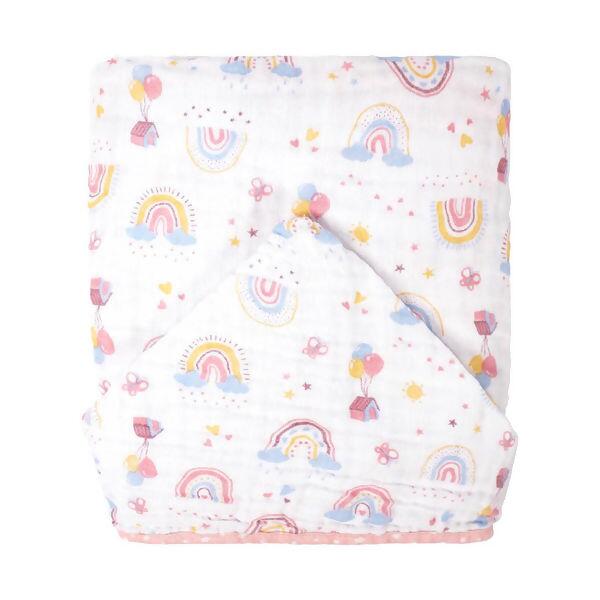 Toalha Soft Capuz Centro Estampada  Arco Íris  Bublim Petit Incomfral    |  76086AR