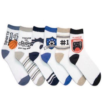 976 Meia Teen Masculino 33a38 Fundo Branco c/6pares Delos You