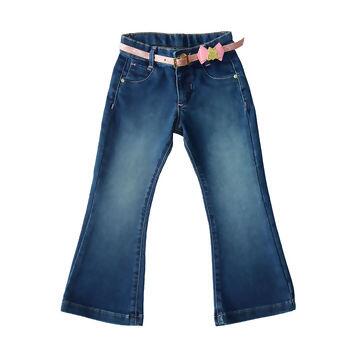 3543 Calça Fem Jeans 1-3 Flare Com Cinto Clube Do Doce