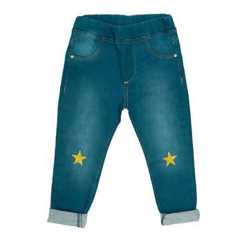 1102002 Calça Fem Jeans 1-3 Detalhe Estrela Clube Do Doce