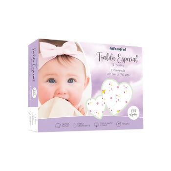 Fralda Especial 70 cm x 70 cm  Estampada com 5 unidindades Incomfral | 32006