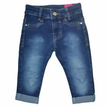 60178 Calça Feminina Jeans Coração Joelho 1-3 Akiyoshi Jeans