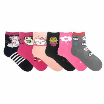 587 Meia Infantil G Color Feminina 6 Pares Delos You