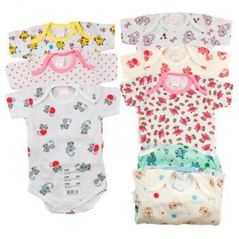 Kit de Bodys Feminino Estampados com 12 unid. P ao G Petutinha | 5049