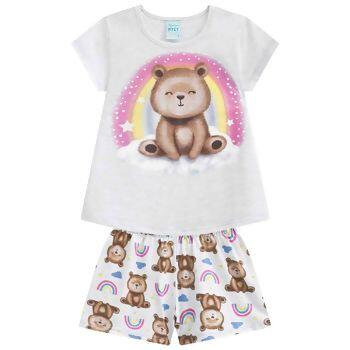 111640 Pijama Manga Curta Feminino 'Ursa Arco Iris' 4-8 KYLY