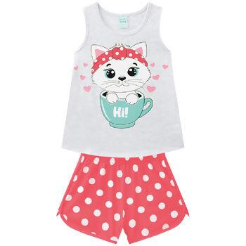 111642 Pijama Manga Curta Feminino 'Hi' 4-8 KYLY