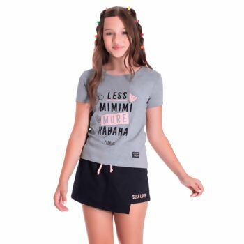 7826 Short Saia Moletom SELF LOVE 10-16 Rechsul Kids