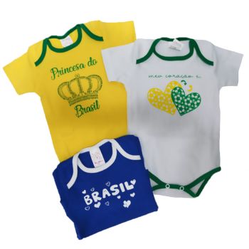 Body Brasil Feminino Manga Curta 3 Un P ao EX Petutinha | PT7800