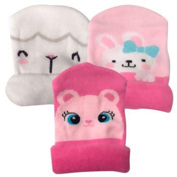 Kit 3 Peças Touca Fofurinha Estampada  FEMININO  Duck Meias | 7612