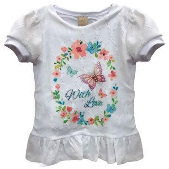 2299 Blusa Manga Curta BORBOLETA  4 ao 8  Mell Kids