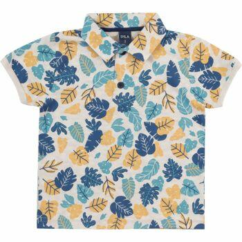 03240 Camisa Polo Masculina Estampada FOLHAS  4 ao 10  Dila