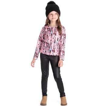 3824 Blusa Manga Longa Estampada MENINAS  4 ao 8  Rechsul