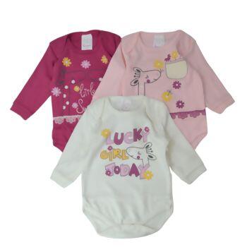  Body Manga Longa Feminino  GIRAFINHA   RN ao Ex  Pact com 3unid  Petutinha | 9002