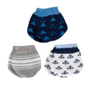  Kit Luva Recém Nascida 3 unidades MASCULINA  Duck Meias| 7506