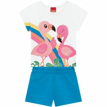 112031 Conjunto Feminino  FLAMINGOS   4 ao 8   Kyly