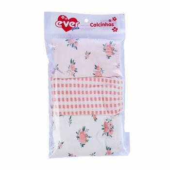 Kit Calcinha Estampada Flores PP ao GG com 3Un. Everly | 6529