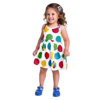 Vestido Infantil Meia Malha  BOLINHAS  4 ao 8   Kyly  |  Ref. 112024