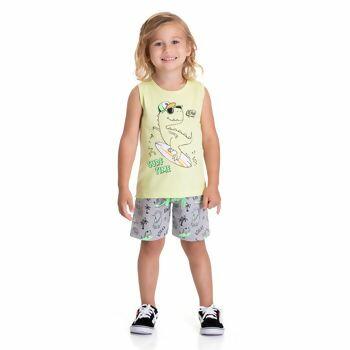 Bermuda Estampada DINO Masculina 1 ao 3 Faraeli | 8085