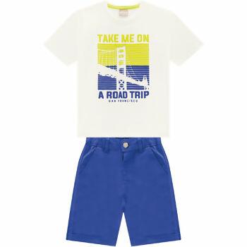 Conjunto Masculino Infantil  Camiseta e Bermuda   TAKE ME ON    1 ao 3    Milon  |  15057