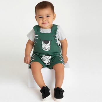 Jardineira e Camiseta URSO P ao G  Hrradinhos | 14194 VERÃO2023