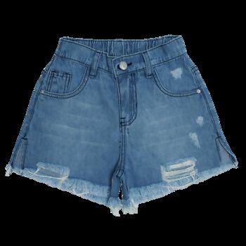 Shorts Juvenil Jeans  Barra Desfiada  10 ao 16     Clube do Doce    |    1304029      VE2023