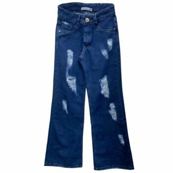 Calça Jeans Infantil  Wide Leg  10 ao 16   Escapade    |    4027