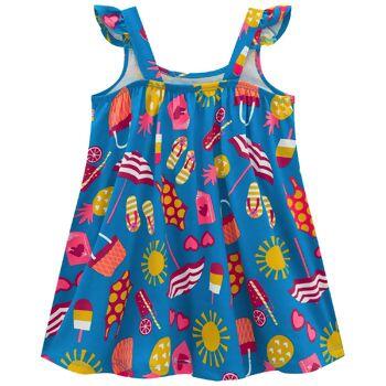 Vestido Infantil Estampado Praia  4 ao 8    Kyly   |  112538