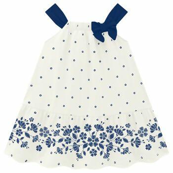 Vestido Infantil Babado Flores Cotton  1 ao 3   Kyly Milon   |   15339